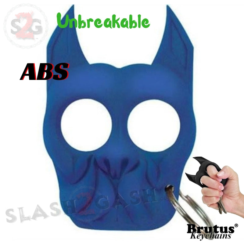 Brutus Self Defense Keychain ABS Knuckles Blue Punchy Puppy