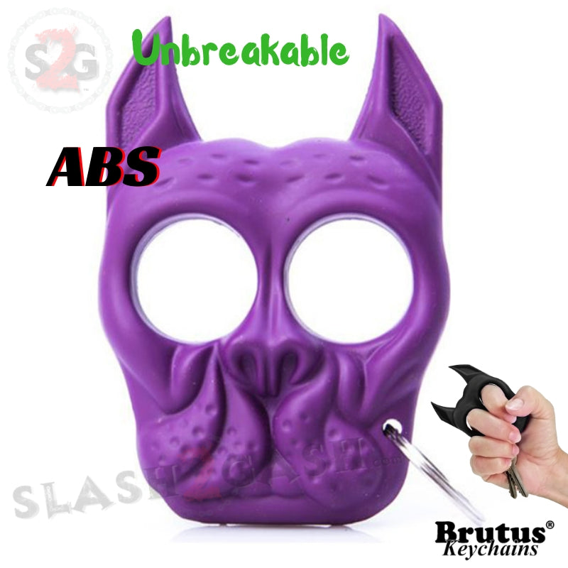 Brutus Self Defense Keychain ABS Knuckles Purple Punchy Puppy