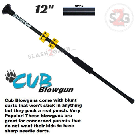 Cub 24" Blowguns .40 cal w/ SAFETY Stun Darts - Black - Avenger Blowgun USA