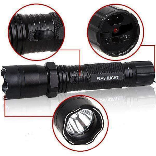 cree xl 9 rechargeable flashlights Guard Star 9.8MV Alloy Flashlight StunGun w/ 500 Lumen CREE LED Bulb – Slash2Gash
