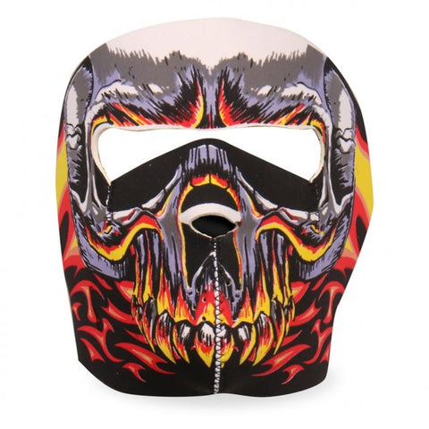 evil motorcycle helmet Hot Leathers Red Evil Skull Neoprene Face Mask w/ Flames – Slash2Gash