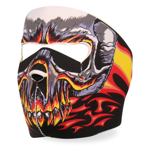 evil looking motorcycle helmets Hot Leathers Red Evil Skull Neoprene Face Mask w/ Flames – Slash2Gash