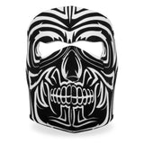 Hot Leathers Design Skull Neoprene Face Mask Black & White Tribal