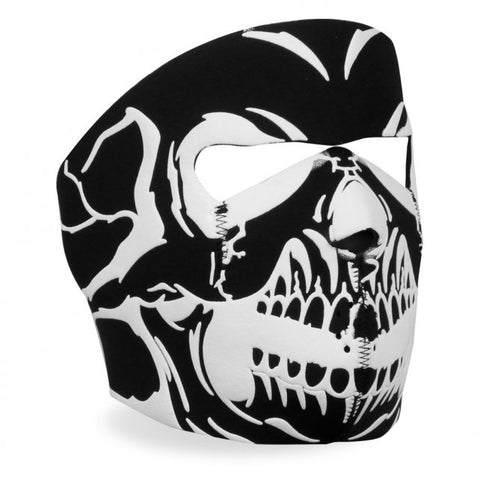 Hot Leathers Puff Ink Skull Neoprene Face Mask B/W Raised 3D Ink