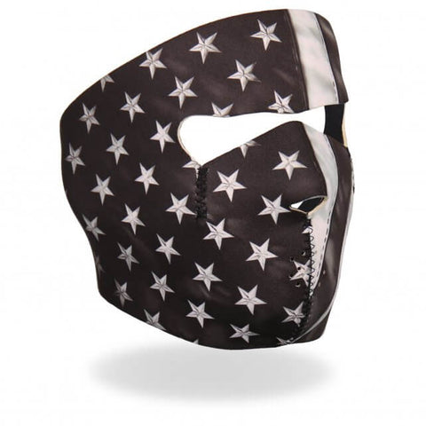 Hot Leathers Black and White Neoprene Face Mask Distressed American Flag