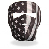 Hot Leathers Black and White Neoprene Face Mask Distressed American Flag