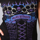 Hot Leathers Heart Breaker Corset Top with Foil Print Tank Top