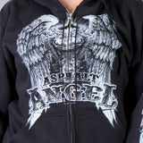 Hot Leathers Asphalt Angel Zip Hoodie Wings Hooded Sweatshirt