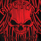 Hot Leathers Over The Top Red Tribal Skull T-Shirt Ride Fast Live Hard