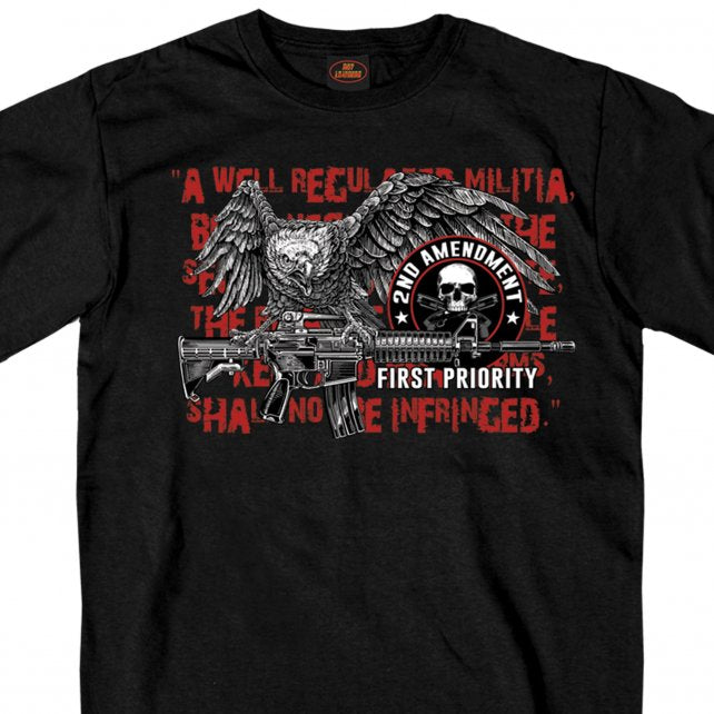 Hot Leathers Militia Eagle 2nd Amendment Men's T-Shirt Slash2Gash S2G