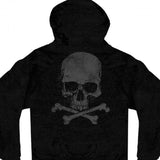Hot Leathers Skull and Crossbones Zip-Up Hooded Sweat Shirt