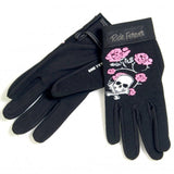 Hot Leathers Skull and Roses Ladies Mechanics Gloves