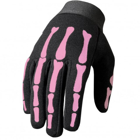 Hot Leathers Pink Skeleton Ladies Mechanics Gloves