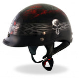 Hot Leathers D.O.T. Celtic Cross w/ Skulls Gloss Black Finish Motorcycle Helmet