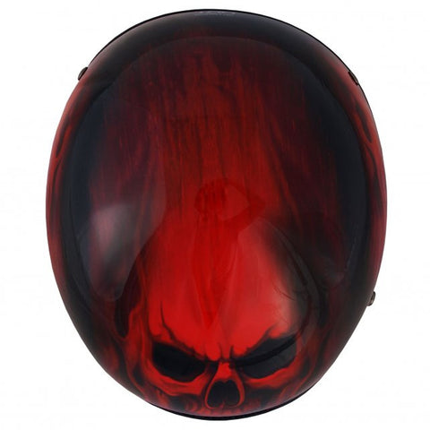 black red skull motorcycle helmet Hot Leathers D.O.T. Red Skull Flames Gloss Black Finish Motorcycle Hel – Slash2Gash