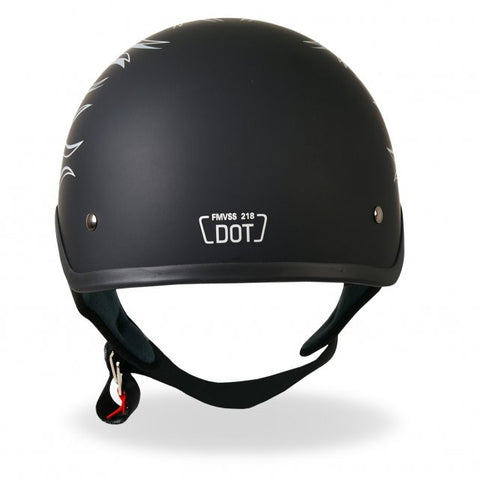 cool flame motorcycle helmet Hot Leathers D.O.T. Reflective Black Flames Matte Motorcycle Helmet – Slash2Gash