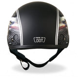 Hot Leathers D.O.T. American Eagle Matte Black Finish Motorcycle Helmet