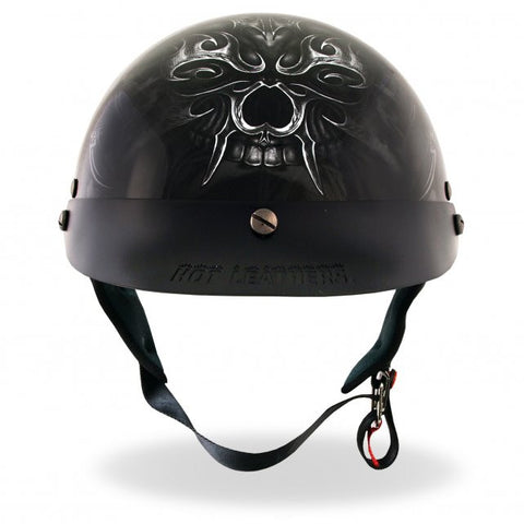 electric skull motorcycle helmet Hot Leathers D.O.T. Electric Skull Gloss Black Finish Motorcycle Helme – Slash2Gash