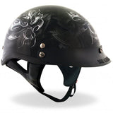 Hot Leathers D.O.T. Electric Skull Gloss Black Finish Motorcycle Helmet