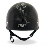 Hot Leathers D.O.T. Electric Skull Gloss Black Finish Motorcycle Helmet