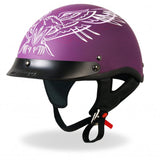 Hot Leathers D.O.T. Ladies Pinstripe Upwing Matte Purple Motorcycle Helmet