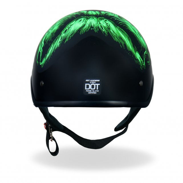 Hot Leathers D.O.T. Shredder Skull Matte Black Finish Motorcycle Helme