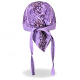 Hot Leathers Purple Stained Heart Headwrap Flower Premium Du-Rag