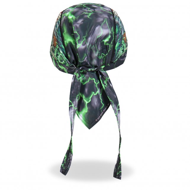 Hot Leathers Skeleton Cycle Premium Headwrap Indian Green Biker Du-Rag ...