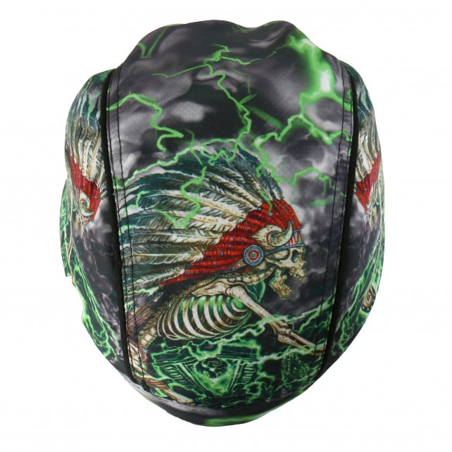 Hot Leathers Skeleton Cycle Premium Headwrap Indian Green Biker Du-Rag ...