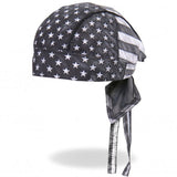 Hot Leathers Distressed American Flag Headwrap Premium Durag - Gray Doo Rag Cap