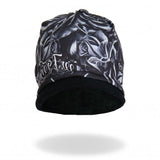 Hot Leathers Sublimated Black Roses Forever Free Beanie 3D Art