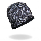 Hot Leathers Sublimated Black Roses Forever Free Beanie 3D Art