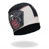Hot Leathers Sublimated Rough Cut Ride or Die Reaper Beanie 3D Art