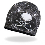 Hot Leathers Sublimated Paisley Skull & Crossbones Beanie 3D Art
