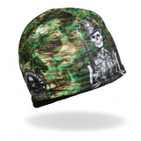 Hot Leathers Sublimated Stovepipe Shotgun Camo Skull Beanie 3D Art
