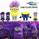 Evil Purple MINIONS Despicable Me USB Flash Drive 2.0 Rubber - 16gb