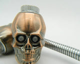 Skull Smoking Pipe With Light Up EYES Metal Bowl LED Lights