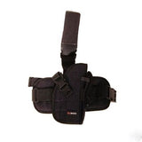 Right Handed Deluxe Tactical Drop Leg Holster w/ Removable Hip - Black