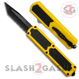 Titan OTF Dual Action Yellow Tactical Automatic Knife Tanto Serrated